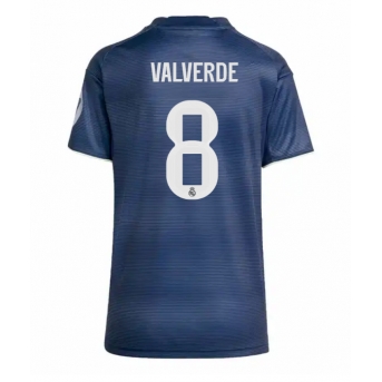 Billige Fotballdrakt Real Madrid Federico Valverde #8 Replika Bortedrakt Dame 2025-26 Kortermet